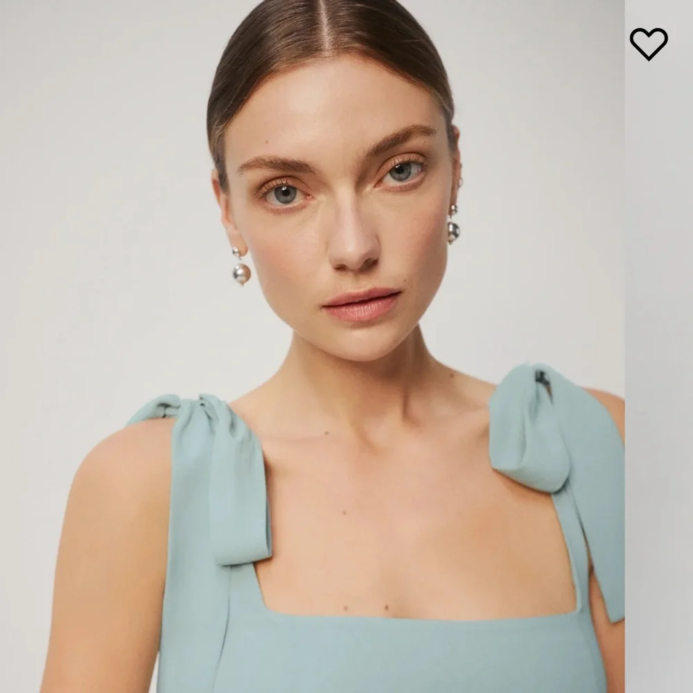 NWT Reformation Celadon Green Westerly Tie Strap Maxi Dress Size 6 - Picture 3 of 13